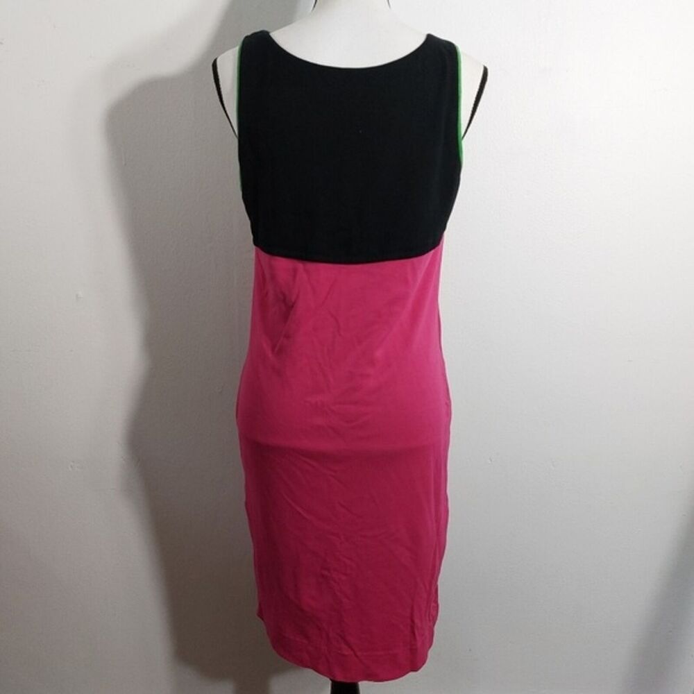 Cynthia Cynthia Steffe Black Pink Green Color Block Knit Sheath Dress Size S - Picture 6 of 9